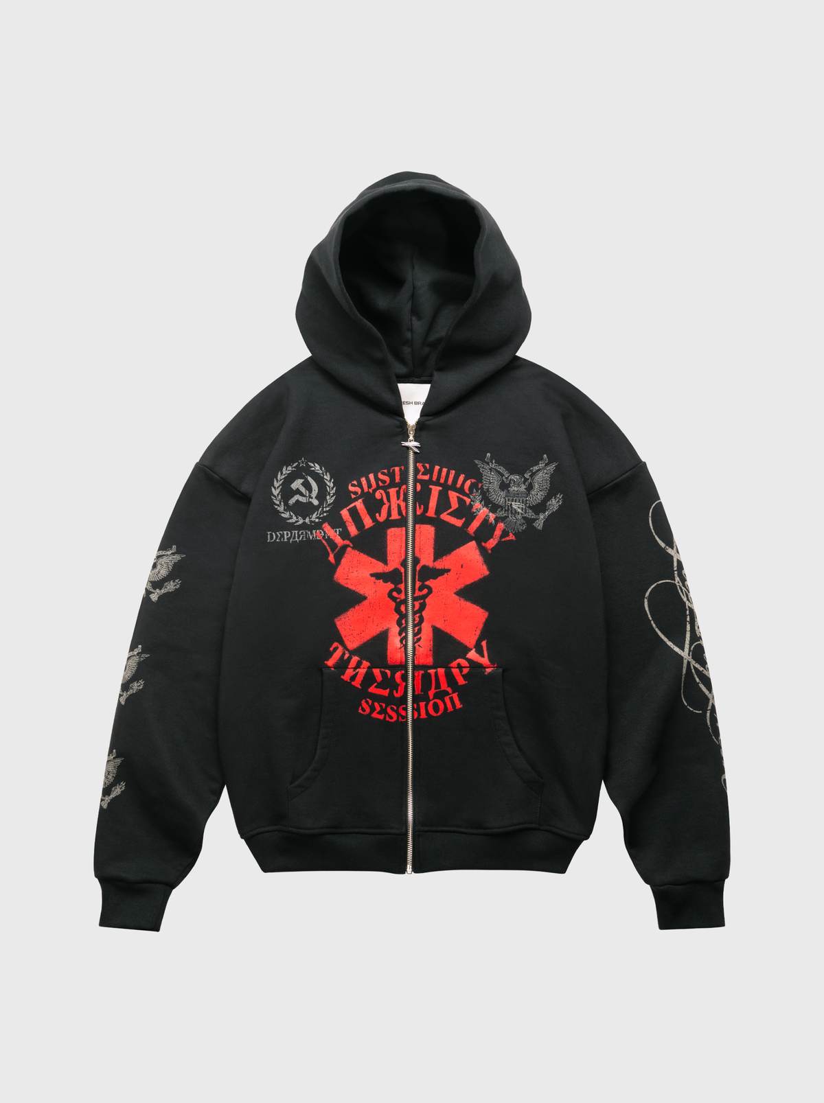 THERAPY SESSION HOODIE - BLACK - S