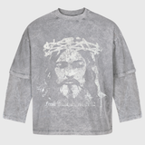 Polera double sleeve - Jesus Stencil