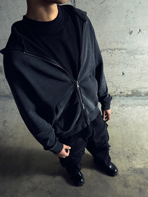 Polerón Zipper heavyweight® negro vintage