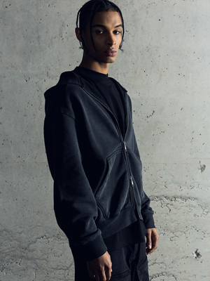 Polerón Zipper heavyweight® negro vintage