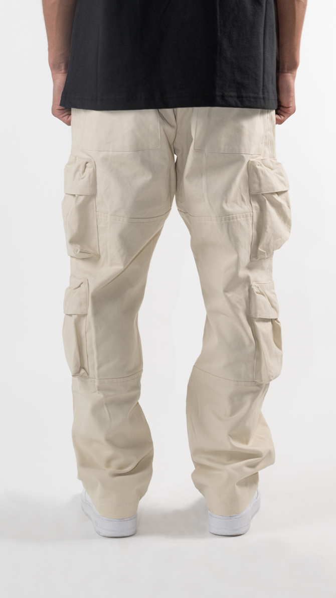 Pantalón cargo doble - Beige 