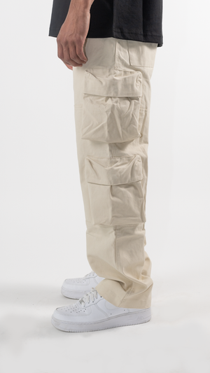 Pantalón cargo doble - Beige