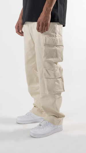 Pantalón cargo doble - Beige