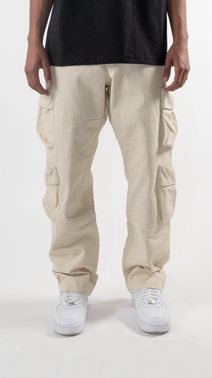 Pantalón cargo doble - Beige